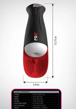 PDX Elite Fuck-o-matic Pro XL White/red