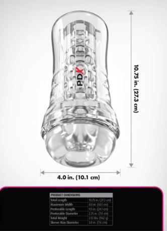 PDX Elite ViewTube See-Thru EZ-Grip Stroker - Clear