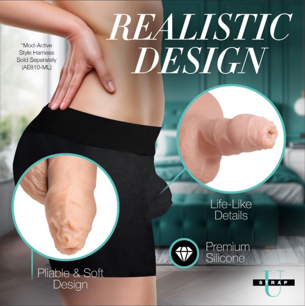 5.1" Uncut Silicone Packer Dildo - Light