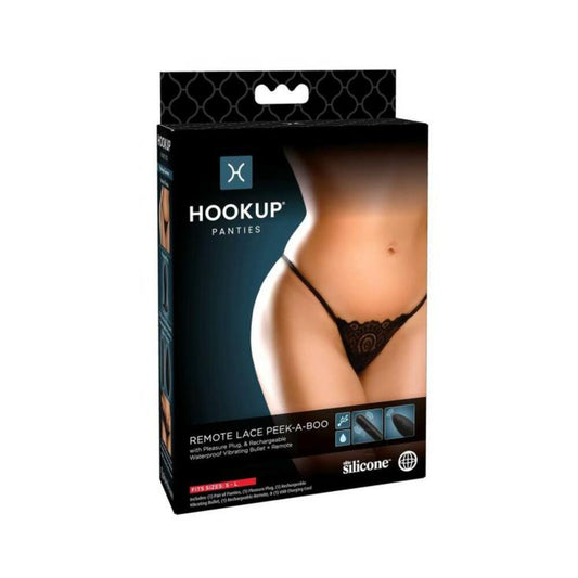 Hookup Remote Lace Peek-a-boo Black Fits Size S-l