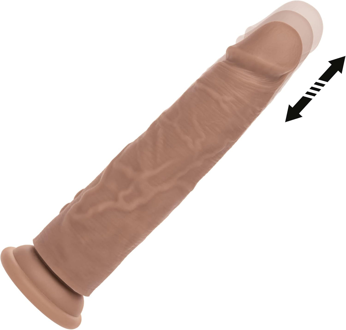 Studs Rechargeable Vibrating Thrusting Silicone Brown