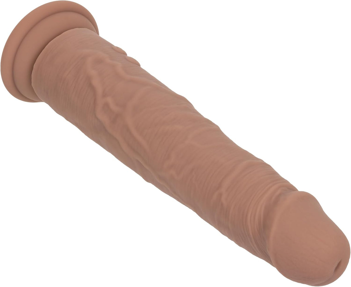 Studs Rechargeable Vibrating Thrusting Silicone Brown