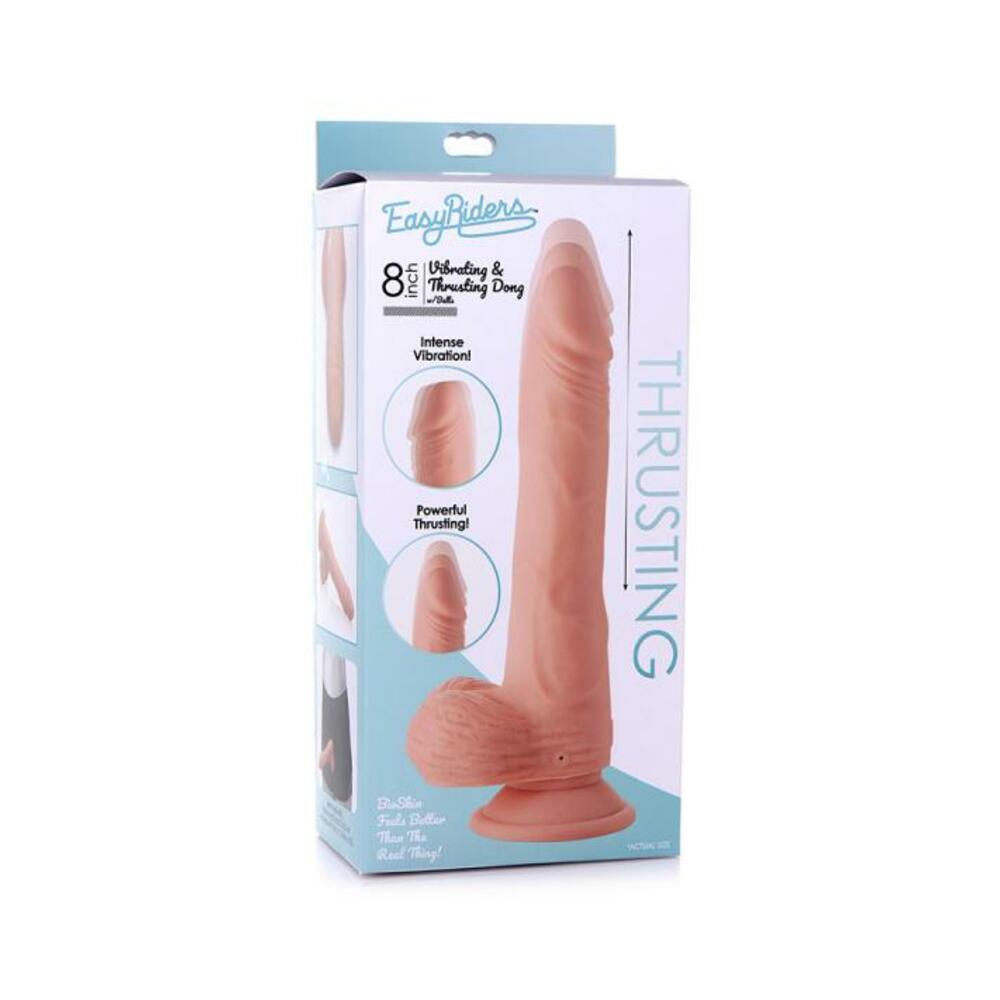 Thrusting and Vibrating 8 Inch Dildo - Light