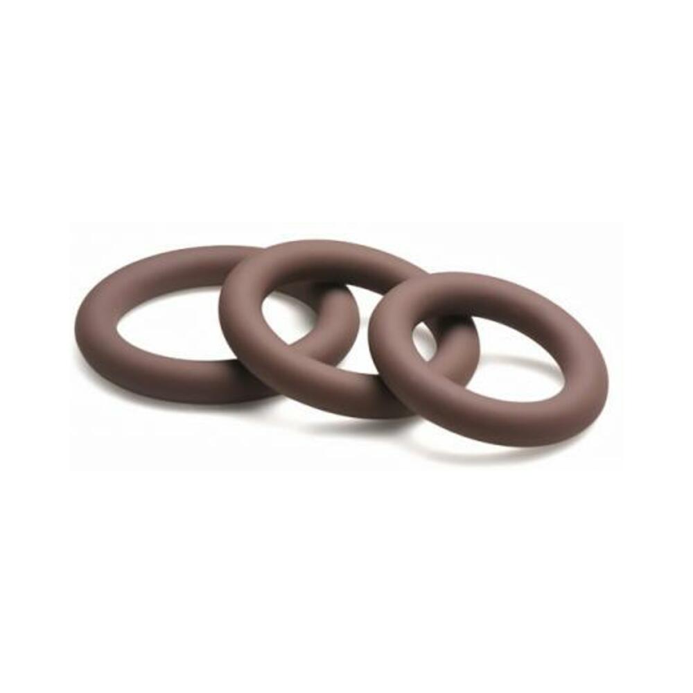 Discreet Silicone Cock Ring Set - Dark