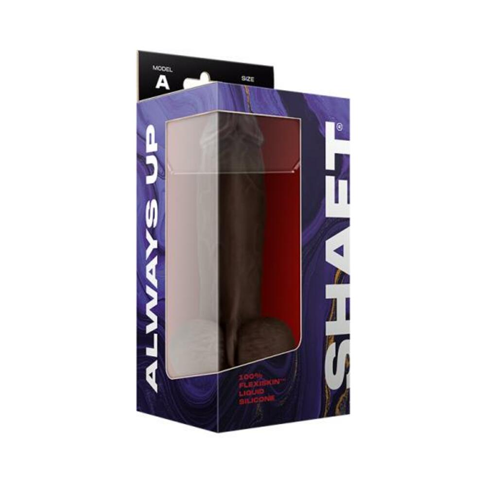 Shaft Model A Liquid Silicone Dong With Balls 8.5 In. Mahogany