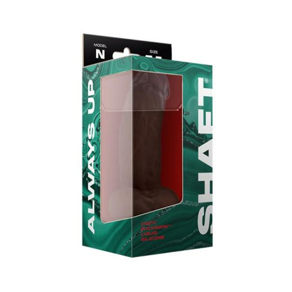 Shaft Model N Liquid Silicone Dong With Balls 7.5 In. Mahogany
