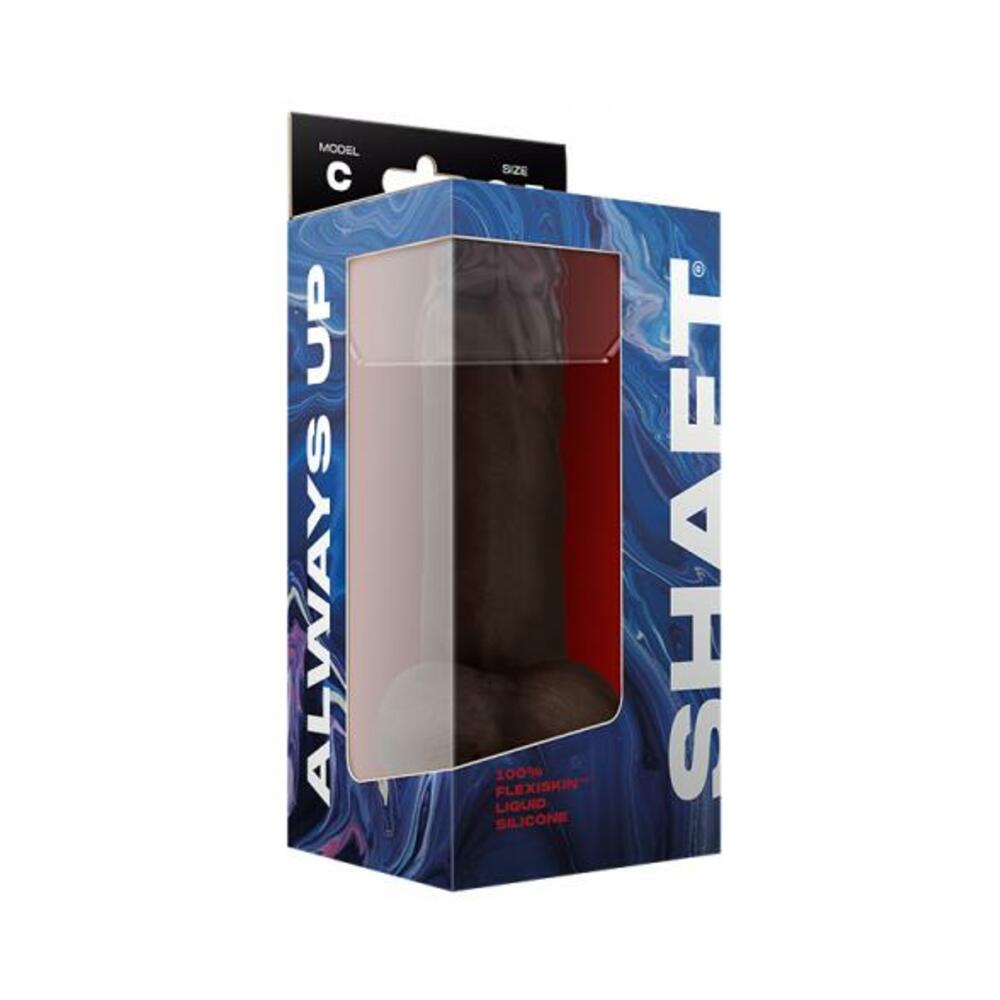 Shaft Model C Liquid Silicone Dong With Balls 8.5 In. Mahogany
