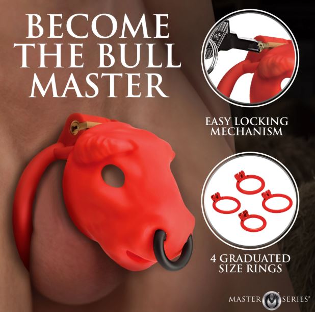Bull Chastity Cage - Red