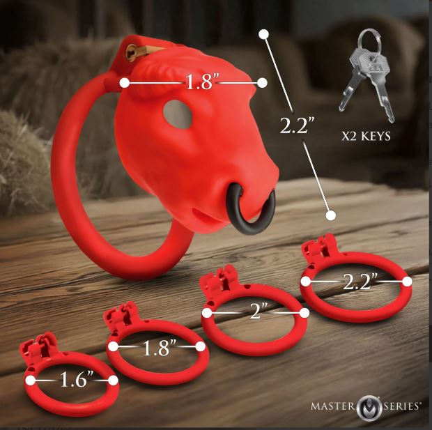 Bull Chastity Cage - Red