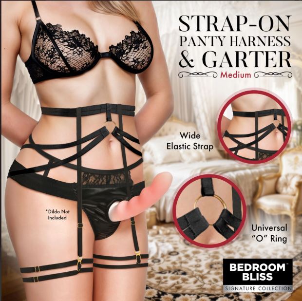 Belle Strap-On Panty Harness & Garter - Medium