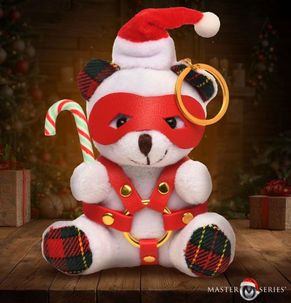 Holiday Bondage Bear Keychain - Brown