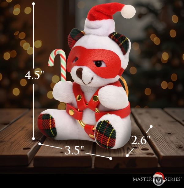 Holiday Bondage Bear Keychain - Brown