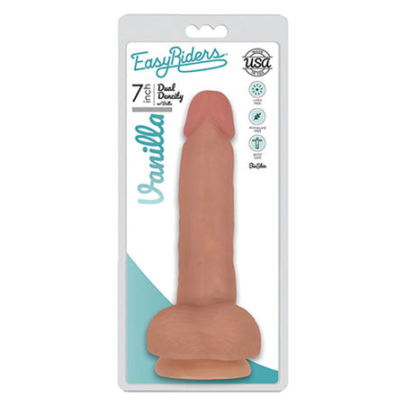 Easy Riders 7 Inch Dual Density Dildo With Balls - Flesh
