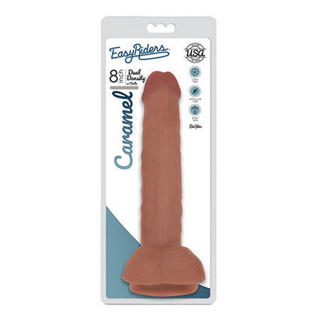 Easy Riders 8 Inch Dual Density Dildo With Balls - Tan