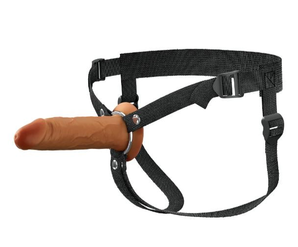 Fantasy X-Tensions Elite Hollow Silicone Strap-On 6in Brown