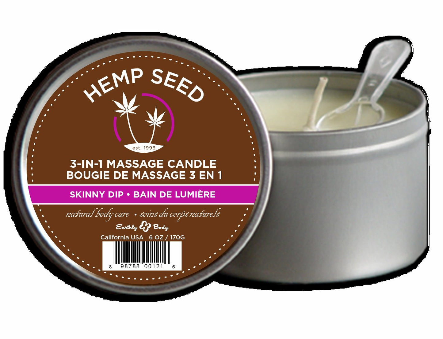 Earthly Body 3 In 1 Massage Candle Skinny Dip 6oz
