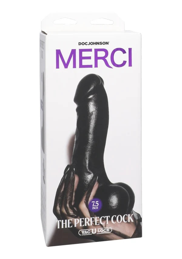 Merci The Perfect Cock With Removable Vac-u-lock Suction Cup 7.5in Black
