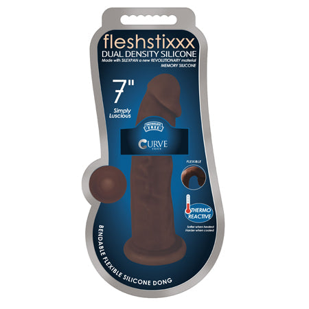 Silexpan Dark Hypoallergenic Silicone Dildo - 7 Inch