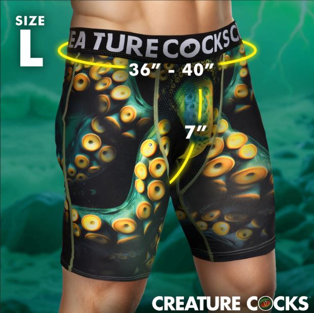 Creature Wear Monstropus Tentacled Monster Boxer Shorts - Large