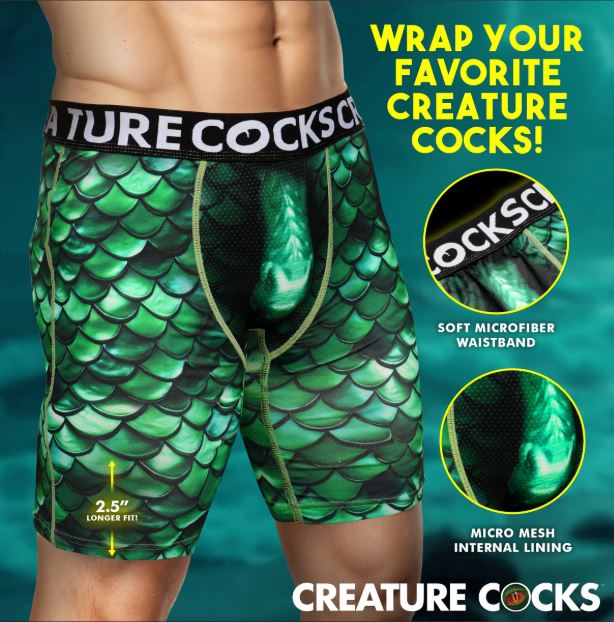 Creature Wear Cockness Monster Lake Creature Boxer Shorts - X-Large