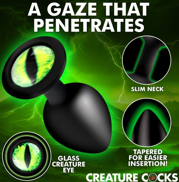 Creature Eye Green Eye Silicone Butt Plug - Medium
