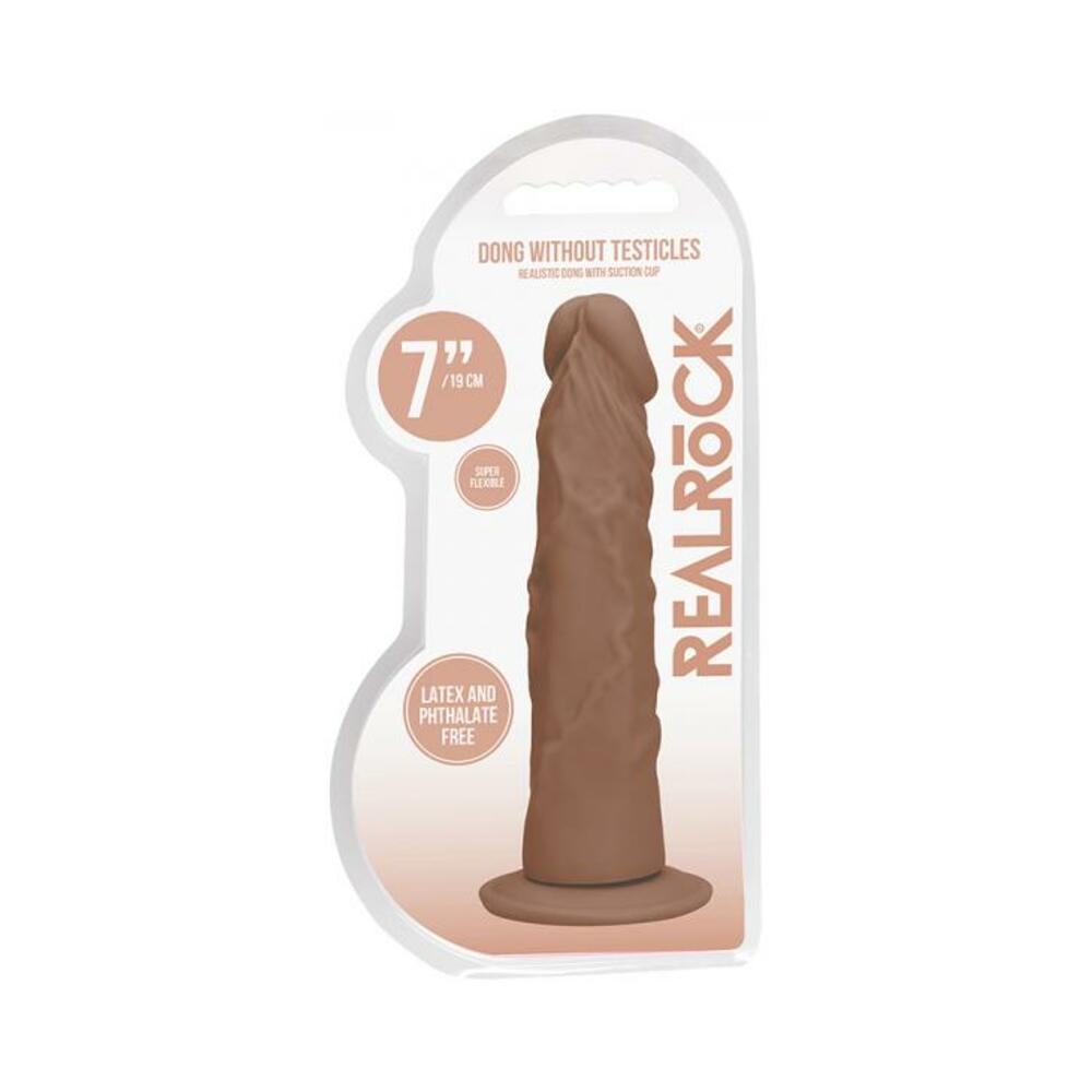 Real Rock Realistic Dildo - 7" - 17 Cm - Mocha