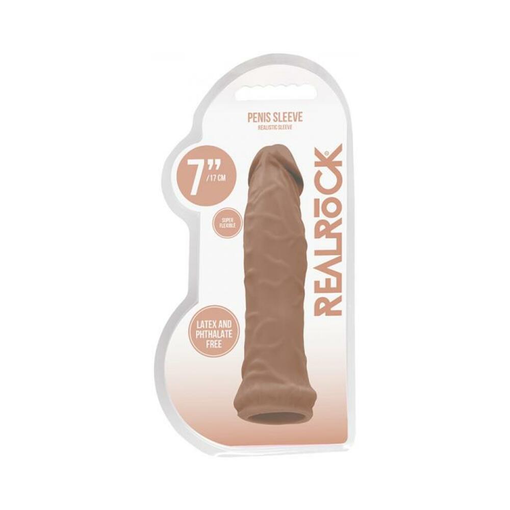 Real Rock Penis Extender - 7" - 17 Cm - Mocha