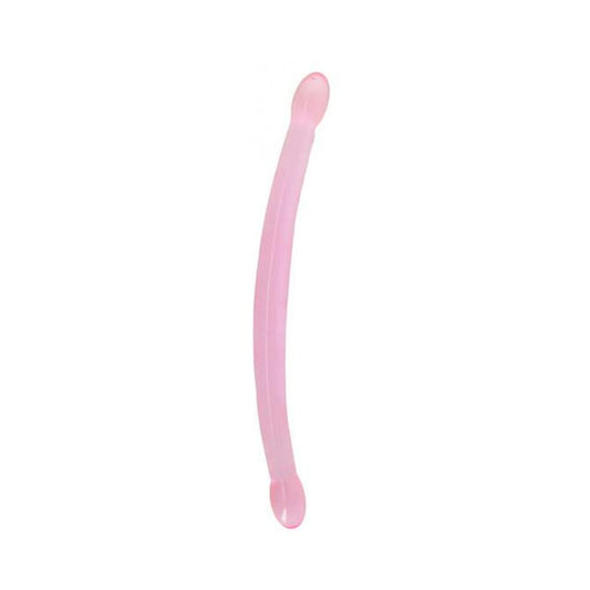 Shots Realrock Crystal Clear 17" Double Dildo - Pink