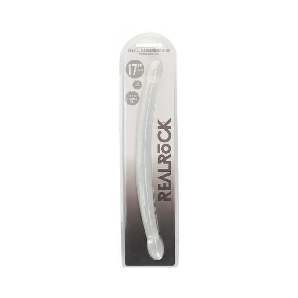 Shots Realrock Crystal Clear 17" Double Dildo - Transparent