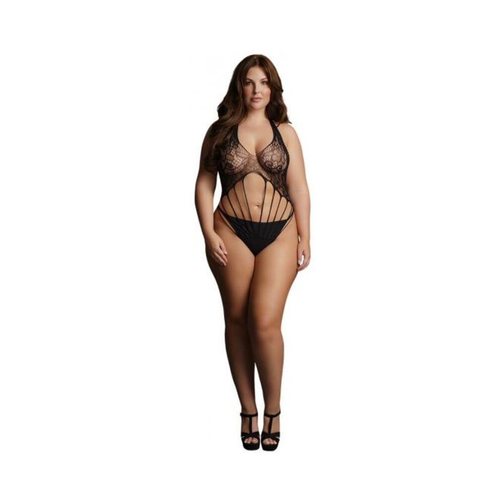 Shots Le Desir Strappy Lace Teddy Black Qs