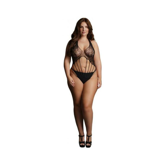 Shots Le Desir Strappy Lace Teddy Black Qs