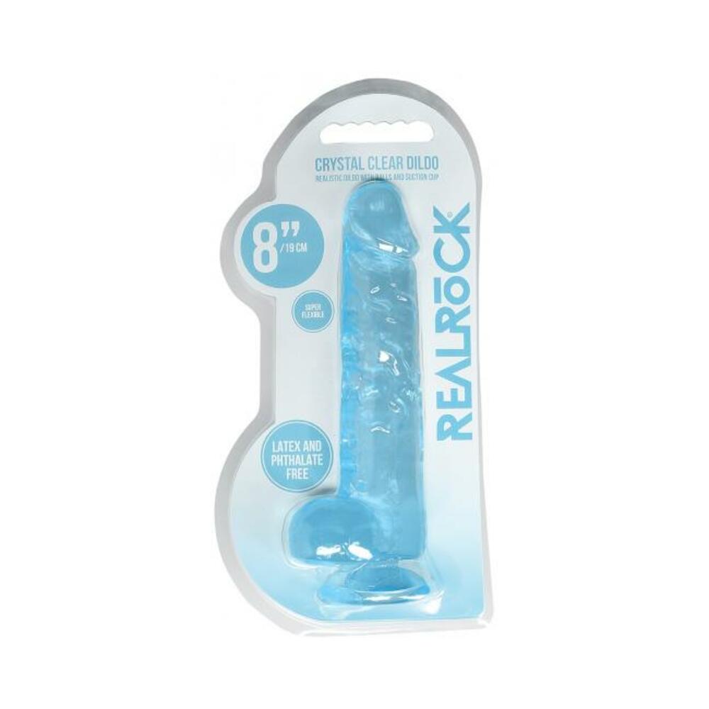 Realrock 8in Realistic Dildo W/ Balls Blue