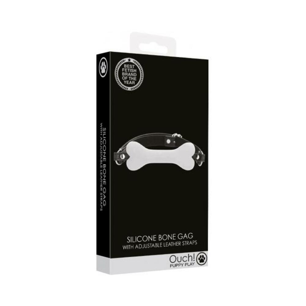 Ouch! Puppy Play Silicone Bone Gag White
