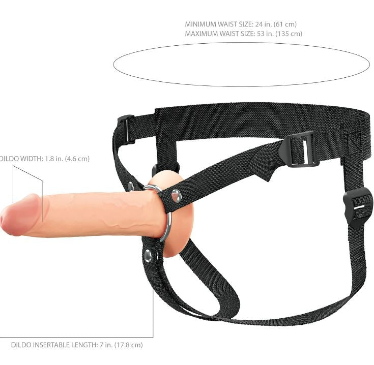Fantasy X-Tensions Elite Hollow Silicone Strap-On 7in Light