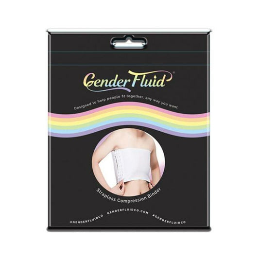 Gender Fluid Strapless Chest Compression Binder - M White