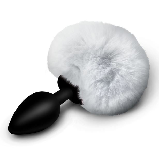 Fluffy Bunny Tail Silicone Plug - White