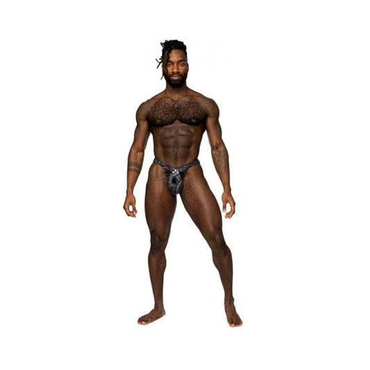 Male Power S'naked Criss Cross Thong Black/blue S/m