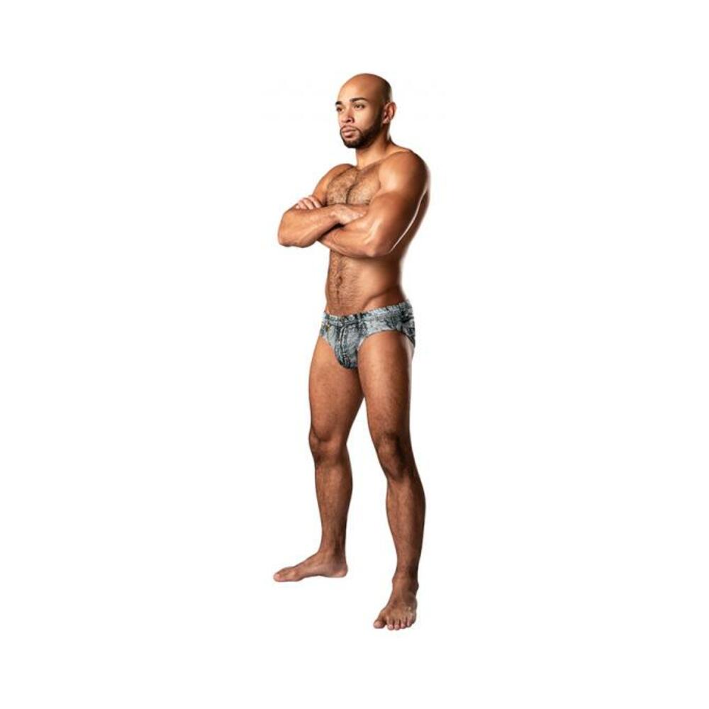 Male Power Dirty Denim Bikini Denim Print L