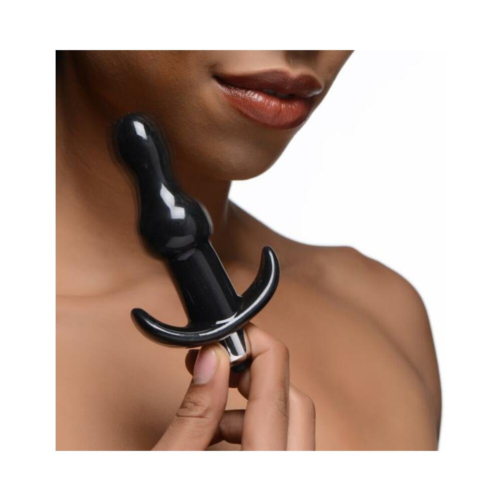Bumpy Vibrating Anal Plug - Black