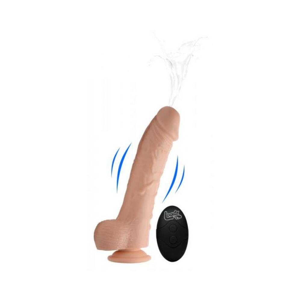 8.5 Inch Vibrating Squirting Dildo with Remote Control - Light