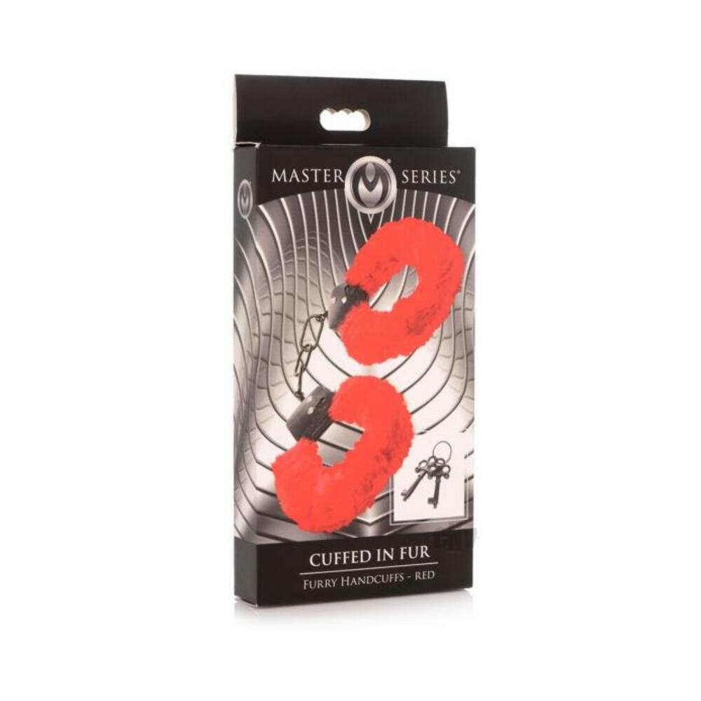 Cuffed In Fur Furry Handcuffs - Red