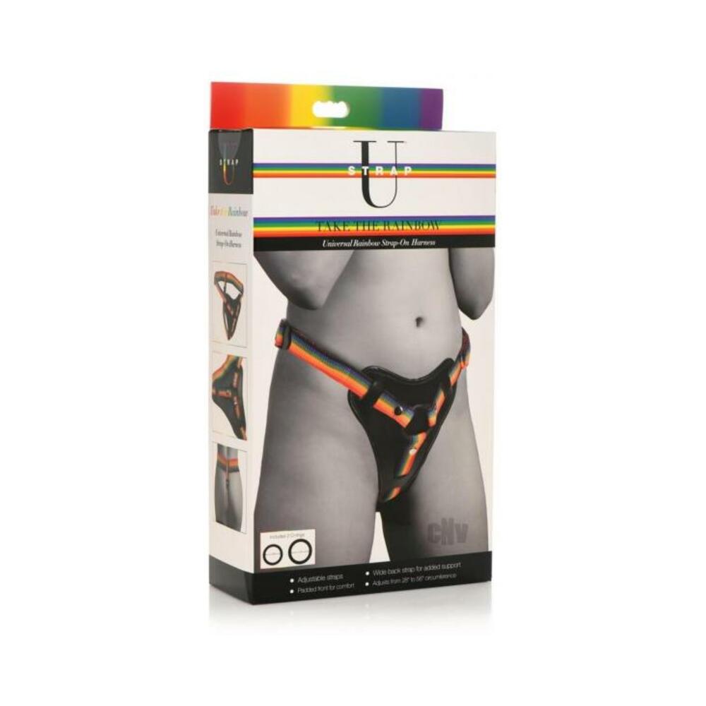 Rainbow Strap On Harness with Silicone O-Rings