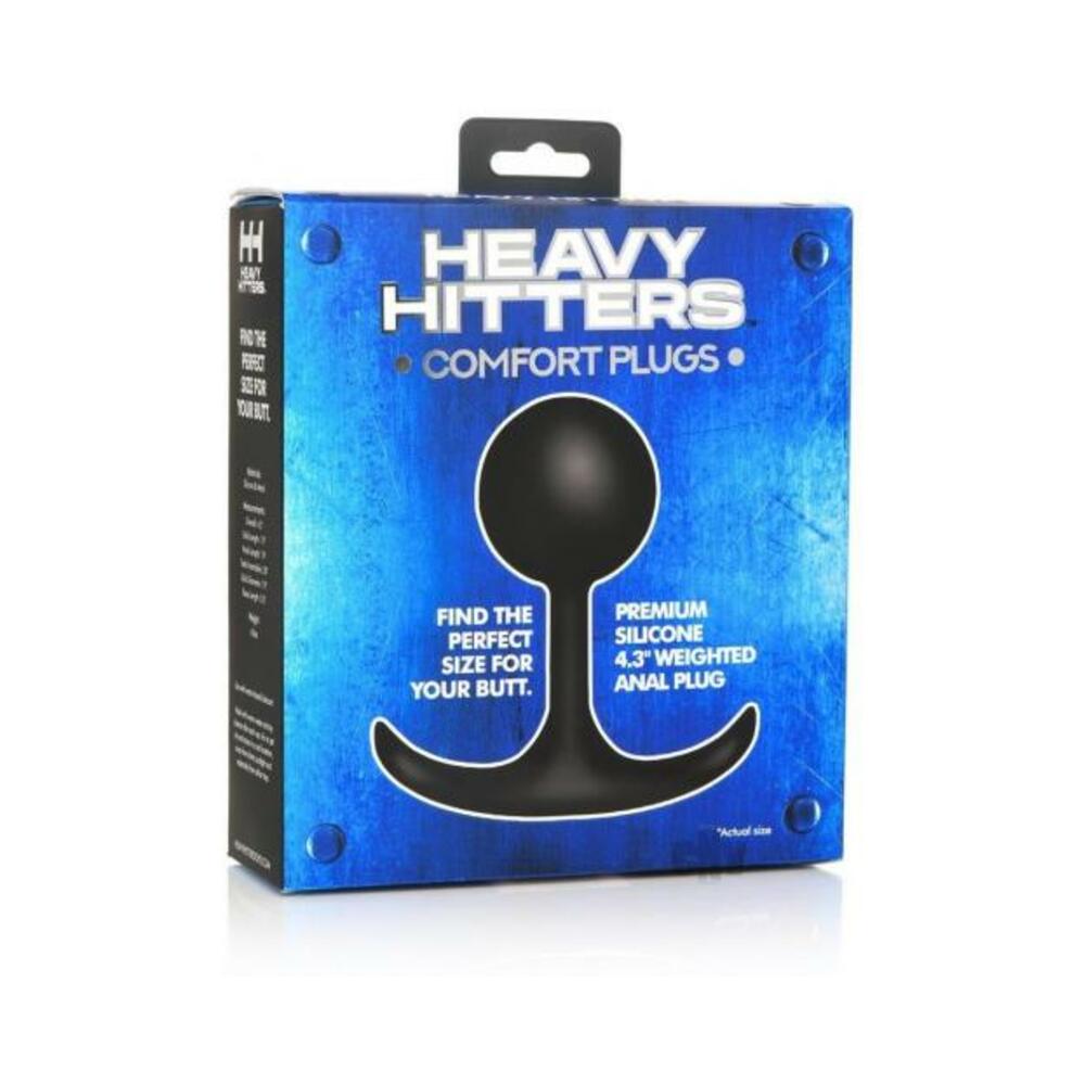 Premium Silicone Round Weighted Anal Plug - Large