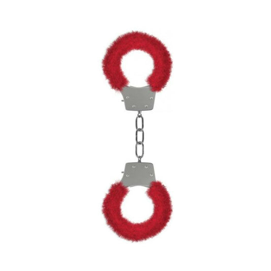 Ouch Furry Pleasure Handcuffs Red