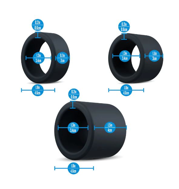 Performance Plus Accelerate 3 Cock Ring Plat/black