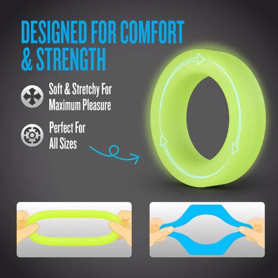 Performance Plus Flash 2 Cock Ring Set Glow IN the Dark