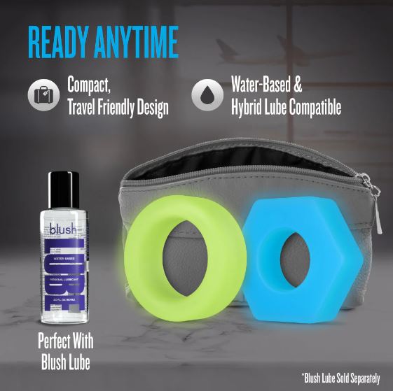 Performance Plus Flash 2 Cock Ring Set Glow IN the Dark