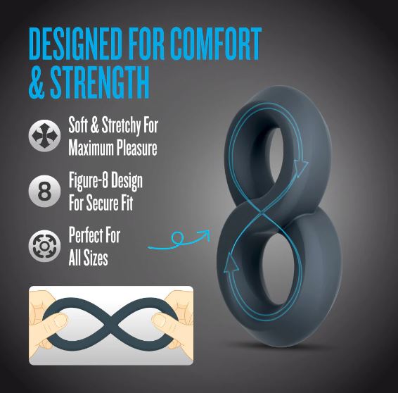 Performance Plus Launch Double Strap Cock&ball Ring Black