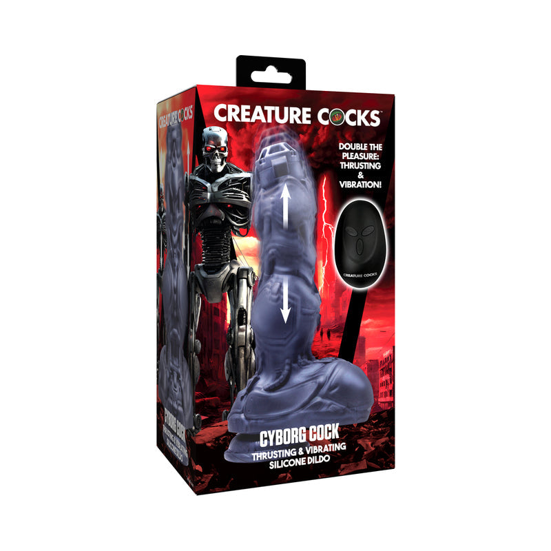 Cyborg Cock Thrusting and Vibrating Silicone Dildo
