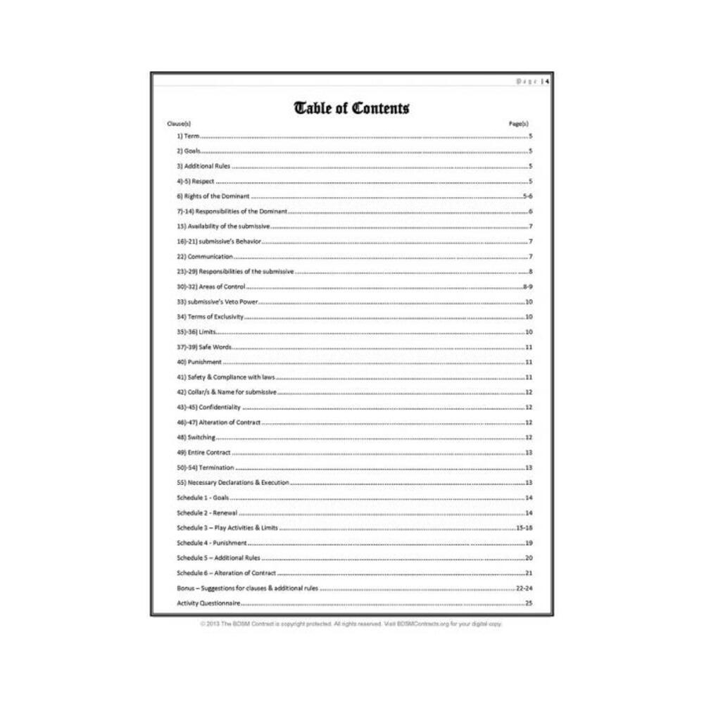 Bdsm Contract